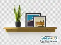 تصویر وکتوری تابلو و گل روی طاقچه