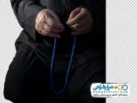تصویر مرد نشسته در حال ذکر گفتن