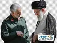 دوربری تصویر قاسم سلیمانی و رهبر