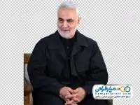 دوربری تصویر قاسم سلیمانی نشسته روی صندلی
