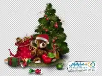 دوربری درخت کریسمس و خرس و کادو