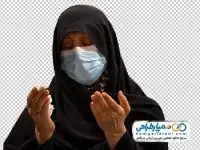 دوربری تصویر زن در حال دعا کردن