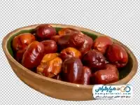 تصویر دوربری شده سنجد در کاسه سفالی