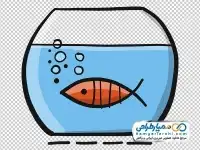 نقاشی ماهی قرمز با تنگ آب