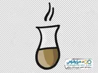 نقاشی استکان چای با بخار