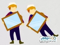 تصویر png مرد با لباس محلی و آینه