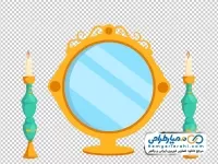 تصویر png آینه و شمعدان