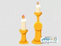 تصویر وکتوری شمع در جا شمعی
