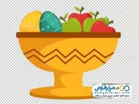 آیکون ظرف سیب و تخم مرغ رنگ شده سفره هفت سین