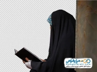 تصویر با کیفیت خانم با کتاب دعا