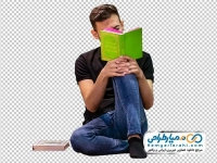 دوربری تصویر پسر جوان با کتاب دعا