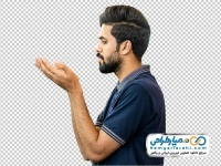 تصویر با کیفیت مرد در حال نماز خواندن