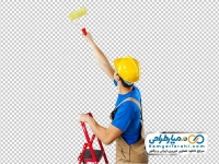 تصویر با کیفیت مرد نقاش ساختمان
