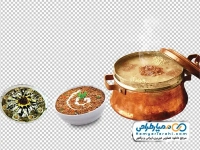 تصویر با کیفیت دیگ حلیم و ظرف آش