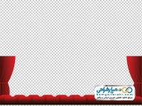 تصویر وکتوری پرده و صندلی سالن تئاتر