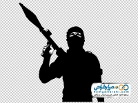 تصویر وکتوری سرباز با اسلحه آر پی جی
