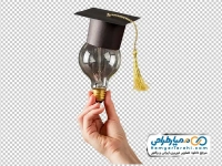 تصویر لامپ و کلاه فارغ التحصیلی