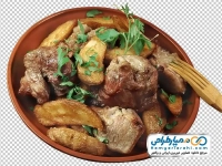 تصویر با کیفیت خوراک گوشت و سیب زمینی