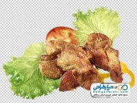 تصویر با کیفیت جوجه کباب و کاهو