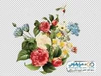فایل png دسته گل و پرنده