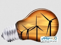 تصویر با کیفیت لامپ و توربین بادی