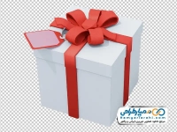 عکس png جعبه کادو با ربان قرمز