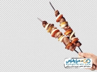 تصویر با کیفیت سیخ کباب چنجه در دست