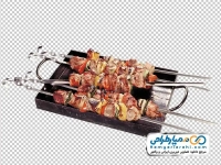 عکس با کیفیت سیخ های کباب چنجه در سینی