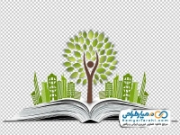 تصویر وکتوری درخت روی کتاب