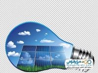 تصویر با کیفیت لامپ و باتری خورشیدی