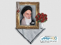 تصویر آیت الله خمینی در قاب روی طاقچه