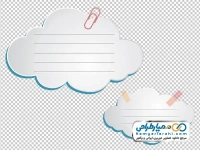 تصویر وکتوری کاغذ یادداشت شکل ابر