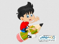 تصویر وکتوری پسر بچه با مداد