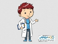 تصویر وکتوری پسر بچه با لباس دکتری