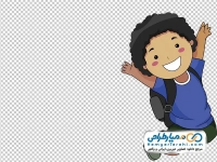 تصویر وکتوری پسر بچه در حال شادی کردن