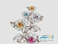 تصویر دوربری شده نقاشی خطی گل
