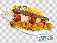 دوربری بشقاب کباب و جوجه