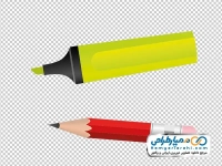 تصویر وکتوری مداد و ماژیک