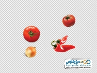 تصویر با کیفیت گوجه و پیاز
