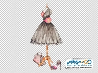 تصویر وکتوری لباس مجلسی با کیف و کفش