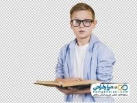 تصویر با کیفیت پسر با کتاب