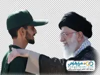 دوربری تصویر رهبر همراه با سرباز نیروی انتظامی
