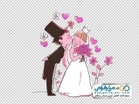 تصویر کارتونی عروس و داماد