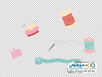تصویر وکتوری قرقره نخ و متر خیاطی