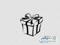 تصویر سیاه و سفید جعبه کادو