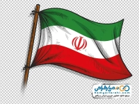 نقاشی پرچم ایران با فرمت png