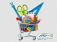 تصویر با کیفیت لوازم التحریر در سبد خرید