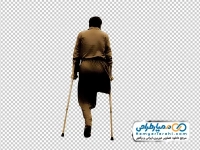 تصویر png مرد جانباز با عصا
