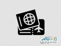 آیکون بلیط هواپیما و پاسپورت
