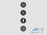 آیکون شبکه های مجازی خارجی